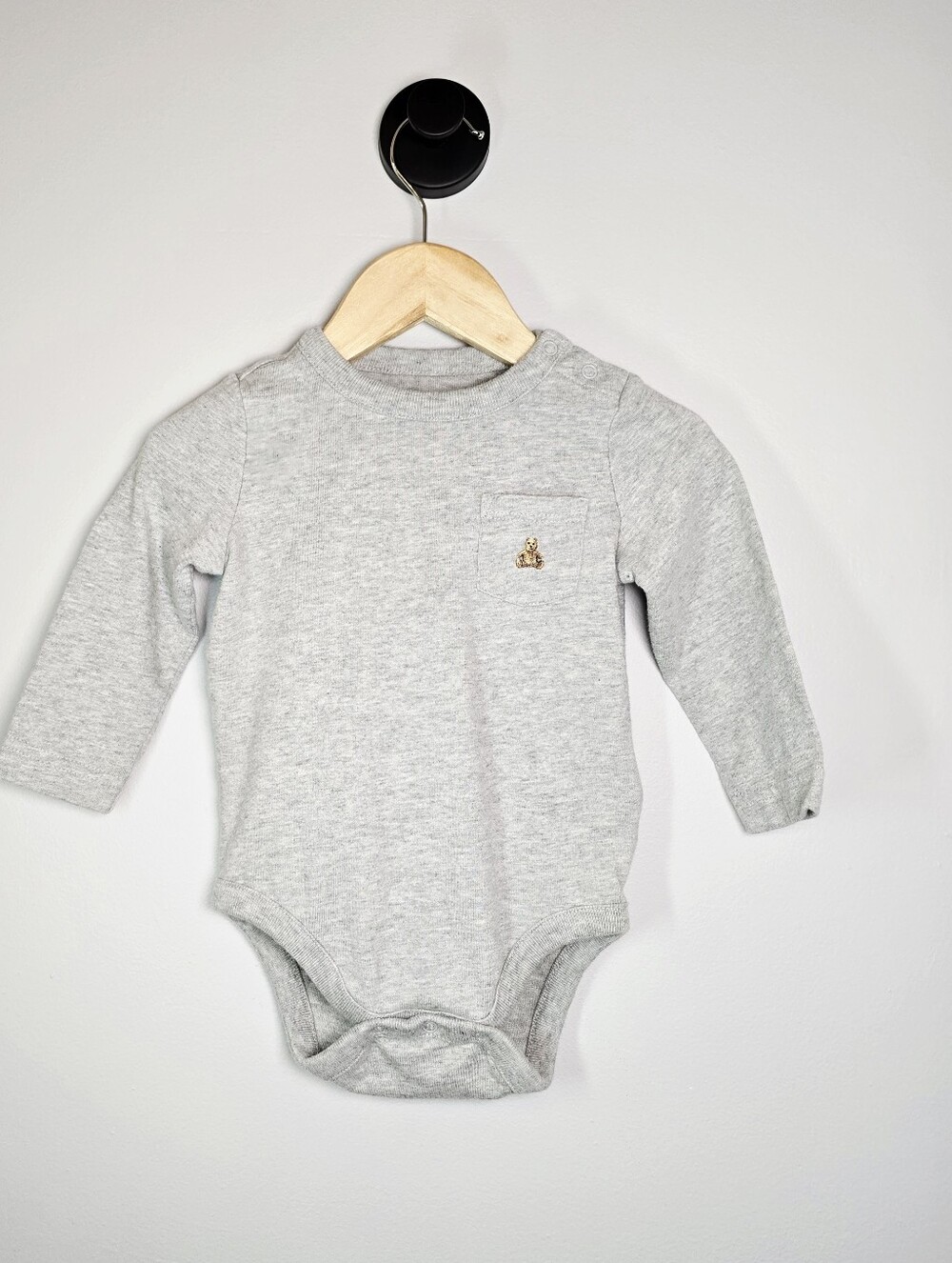 GAP Heather Gray Long-Sleeve Baby Bodysuit